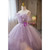 Purple Tulle Strapless Pleats Pearls Quinceanera Dress