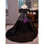 Black Ball Gown Short Sleeve Pearls Quinceanera Dress