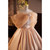 Champagne Satin Strapless Quinceanera Dress