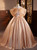 Champagne Satin Strapless Quinceanera Dress