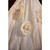 Ivory White Satin Strapless Flower Wedding Dress