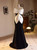Black Mermaid Velvet One Straps Prom Dress