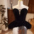 Silver Sequins Black Velvet Strapless Prom Dress