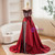 Burgundy Tulle Sequins Strapless Prom Dress