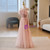 Pink Tulle Sequins Spaghetti Straps Feather Prom Dress