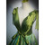 Green Satin V-neck Pleats Prom Dress