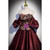 Burgundy Satin Strapless Prom Dress