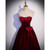 Burgundy Velvet Strapless Prom Dress