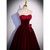 Burgundy Velvet Strapless Prom Dress