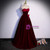 Burgundy Velvet Strapless Prom Dress