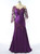 Stunning Purple 2017 Mother Of The Bride Dresses Mermaid 3/4 Sleeves Tafffeta Beaded