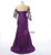 Stunning Purple 2017 Mother Of The Bride Dresses Mermaid 3/4 Sleeves Tafffeta Beaded