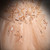 Champagne Tulle Sequins Beading Puff Sleeve Prom Dress