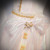 White V-neck Puff Sleeve Beading Prom Dress