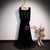 Black Velvet Long Sleeve Square Beading Prom Dress