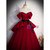 Burgundy Satin Tulle Off the Shoulder Prom Dress