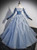 Blue Tulle Long Sleeve Off the Shoulder Prom Dress