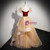 Champagne Tulle Burgundy Velvet Prom Dress