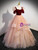 Champagne Tulle Sequins Burgundy Velvet Short Sleeve Prom Dress