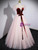 Wave Point Tulle Burgundy Velvet Short Sleeve Prom Dress