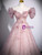 Pink Tulle Sequins Off the Shoulder Beading Flower Prom Dress