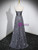 Dark Gray Sequins Strapless Prom Dress