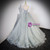 Gray Tulle Strapless Pleats Prom Dress