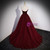 Burgundy Tulle Strapless Pleats Bow Prom Dress