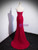 Fuchsia Mermaid Velvet Strapless Prom Dress