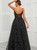 Black Tulle Star Spaghetti Straps Prom Dress