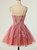 A-Line Tulle Appliques Double Straps Homecoming Dress