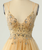 Gold Tulle Double Straps Beading Sequins Homecoming Dress