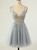 Gold Tulle Double Straps Beading Sequins Homecoming Dress