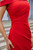 Red Sheath Spaghetti Straps Pleats Prom Dress