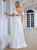 White Chiffon Square Split Wedding Dress