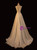 White Satin V-neck Pleats Wedding Dress