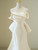 Ivory Satin Strapless Pleats Bow Wedding Dress