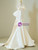 Ivory Satin Strapless Pleats Bow Wedding Dress