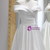 Simple White Satin Pleats Wedding Dress