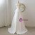 White Organza Strapless Pleats Wedding Dress