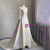 Ivory Satin Long Sleeve Wedding Dress