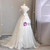 White Tulle Strapless Pleats Bow Wedding Dress