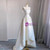 Ivory White Satin Hi Lo Wedding Dress