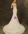 White Mermaid Spaghetti Straps Appliques Beading Wedding Dress