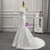 White Mermaid Lace Strapless Appliques Wedding Dress