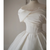 Ivory White Satin Off the Shoulder Wedding Dress