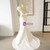 Ivory Mermaid Satin Puff Sleeve Bow Wedding Dress