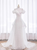 White Sequins Off the Shoulder Wedding Dress