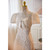 Puff Sleeve Lace Backless Tea Length Wedding Dress