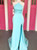Light Blue Mermaid Halter Prom Dress